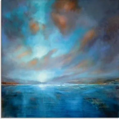 Produktbild von ARTland Glasbild Blaue Weite Größe: 40x40 cm
