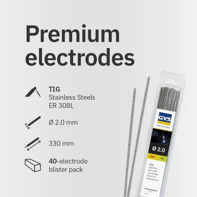 Image de 40 Baguettes TIG inox 308L ø 2.0 GYS 087255