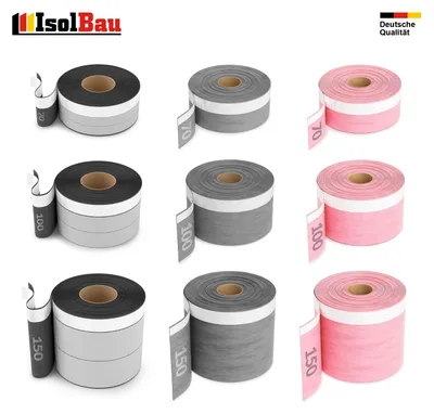 Isolbau Fensterband Außen Schwarz 70 mm x 1 m Fensteranschlussband Dichtband schlagregendicht