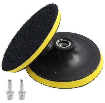Immagine prodotto di 2 dischi abrasivi da 125 mm con filettatura M14 e sistema di fissaggio a velcro