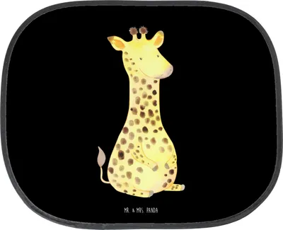 Produktbild von Mr. & Mrs. Panda Sonnenschutz Autoscheibe Giraffe Zufrieden - Schwarz - Geschenk, Glück, saugnapf, Auto, Abenteuer, Afrika, autofenster, Scheibenschutz, Sonnenblende