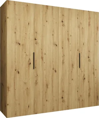 Produktbild von MEBLE KRYSPOL, Kleiderschrank, Schrank 200 cmx202x52, Artisan Eiche, Schwarz