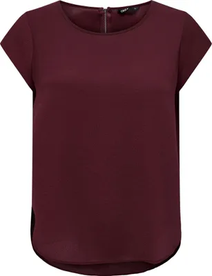 Produktbild von Einfarbige Kurzarm Bluse Basic Rundhals Blusen Shirt Oberteil ONLVIC | 32