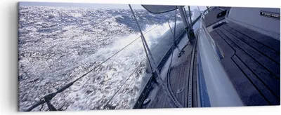 Produktbild von Bild auf Leinwand - Leinwandbild - Boot Ozean Reise Yacht - 140x50cm - Wand Bild - Wanddeko - Leinwanddruck - Bilder - Kunstdruck - Wanddekoration - Leinwand bilder - Wandkunst - AB140x50-0373