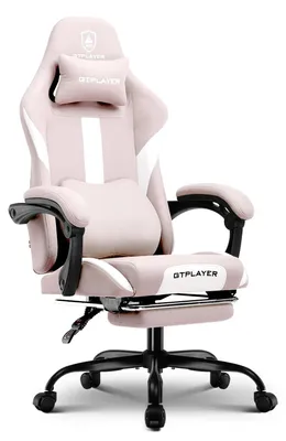Immagine prodotto di Sedia da gaming - GT905 - Ergonomica - Tessuto traspirante - Girevole - Con rotelle e braccioli - 55×55×130 cm - Portata massima 150 kg - Rosa