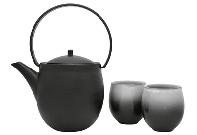 Obrázok produktu pre BREDEMEIJER Darčeková súprava Sendai Teapot 1,2 l liatinová čierna 2 porcelánové hrnčeky