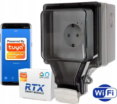 Produktbild von RTX Smart-Außenaufputzsteckdose für Garten TUYA WiFi Energiemessung