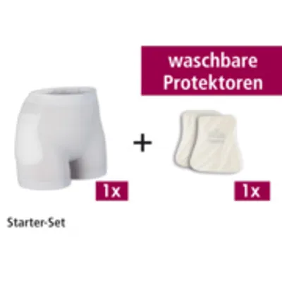 Produktbild von SUPRIMA Hüftprotektoren Starter Set 2 (1 Slip 1 Paar Hüftprotektoren waschbar) S= Damen 36/38 - Herren 4 1 Set