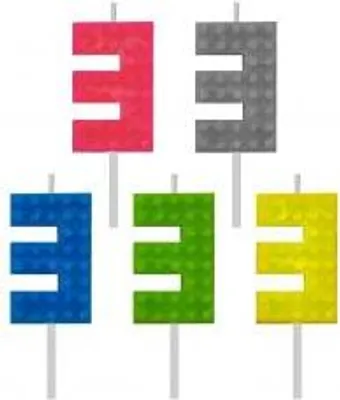 Image de Blocs de bougies d'anniversaire, chiffre 3, hauteur 5,5 cm