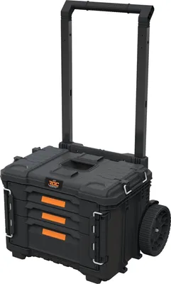 Produktbild von Keter Pro Gear XL Werkstattwagen mit Rädern - 3 Schubladen - 64x47x79 cm - Schwarz