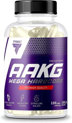 Produktbild von Trec Nutrition - AAKG Mega Hardcore - 240 Stk. Kapseln, AAKG & L-Arginin Alpha-Ketoglutarat, Premium Nahrungsergänzung für Intensives Training, Muskelerholung und Leistungssteigerung
