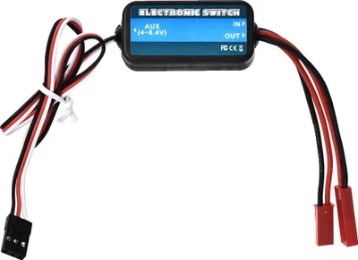 Immagine prodotto di Interruttore di alimentazione elettrica per RC, parte di ricambio elettrico durevole DC 4-8.4 V 1:10 RC auto