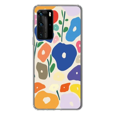 Produktbild von MuchoWow® Handyhülle Schutzhülle Hülle für Huawei P40 Pro Blume - Abstrakt - Blätter Silikon Softcase Handy Hülle - Schutz