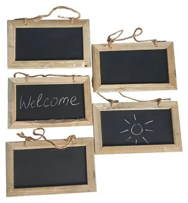 Productafbeelding van Decoratief Bord Krijtbord Set van 5 met Houten Frame