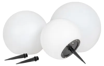 Immagine prodotto di Lifton — Set 3 sfere LED solari da giardino in 3 misure, bianche, IP44
