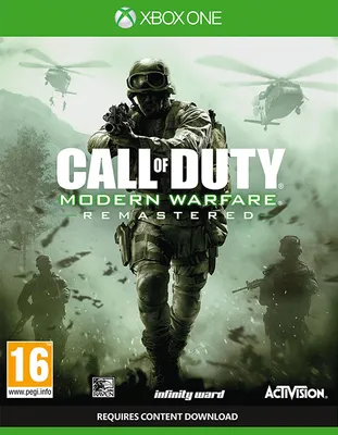 Cover art for the video game Call of Duty: Modern Warfare Remastered, featuring soldiers and helicopters.