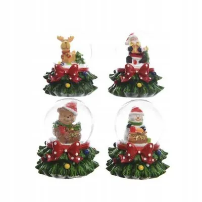Imagen del producto de Adorno navideño, bola de nieve con motivos variados, 6,5 cm