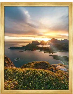 Produktbild von RAWWEST.BIS Bilderrahmen 70x90 cm Gold Holzrahmen mit Plexiglas Wandrahmen für Fotos Poster Bilder
