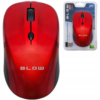 Zdjęcie produktu dla Bezprzewodowa optyczna mysz Blow MB-10 USB, 2.4 GHz, czerwona, 1600 DPI