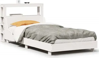 Produktbild von vidaXL Massivholzbett ohne Matratze Weiß 90x200 cm Kiefernholz
