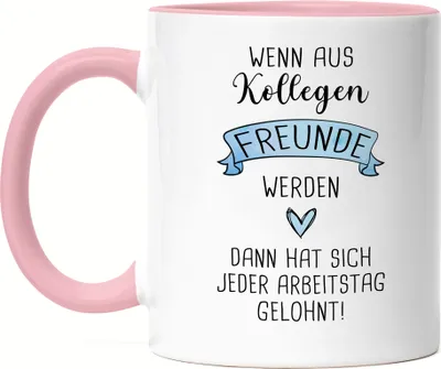 Produktbild von Wenn Aus Kollegen Freunde Werden Tasse Rosa Lieblingskollegin Büro-Tasse Kollegin Geschenk