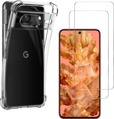 Image de Housse antichoc pour Google Pixel 8 et 2 protections d'écran en verre trempé Phonillico®
