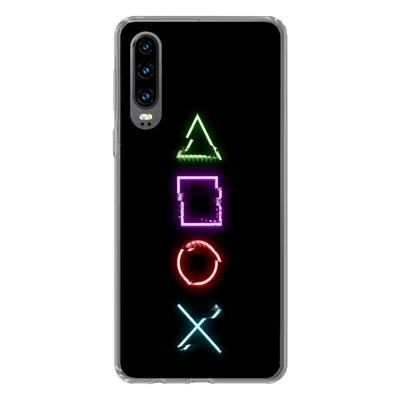 Produktbild von MuchoWow® Handyhülle Schutzhülle Hülle für Huawei P30 Spiele - Controller - Neon Silikon Softcase Handy Hülle - Kartenbesitzer