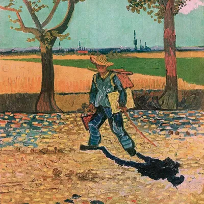 Produktbild von Vincent Van Gogh Kunstdruck Bild - Der Maler Auf Dem Weg Zur Arbeit, 1888 (70 x 70 cm)