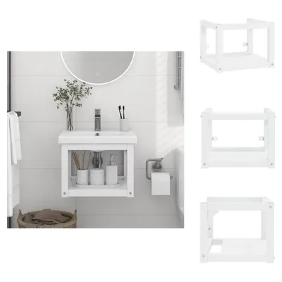 Image de vidaXL Salle de bain mural support de lavabo blanc 40x38x31 cm fer - lavabos de salle de bains