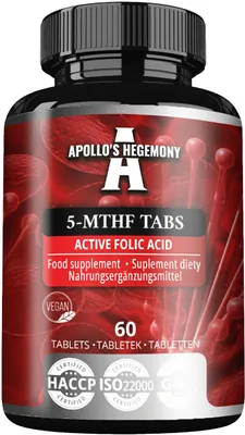 Obrázok produktu pre Tablety 5-MTHF – 400 µg L-metylfolátu na dávku – 60 tabliet