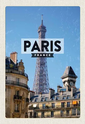 Produktbild von vianmo Holzschild 30x20 cm Paris Frankreich Eiffelturm Stadt