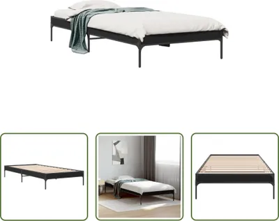 Produktbild von The Living Store Bettgestell Schwarz 90x190 cm Holzwerkstoff und Metall