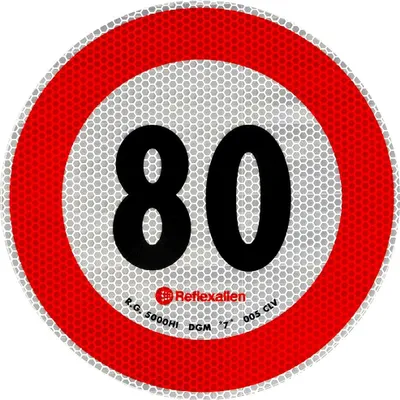 Obrázek produktu pro Rychlostní nálepka Lampa označující rychlostní limit - 80 Km/h