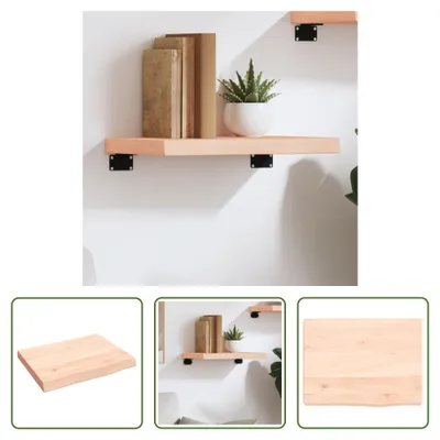 Produktbild von The Living Store Wandregal 40x30x(2-4) cm Massivholz Eiche Unbehandelt