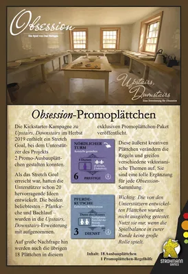 Produktbild von Strohmann Games Obsession Promoplättchen (DE) - Erweiterung (+)