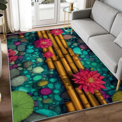 Zdjęcie produktu dla Dywan do salonu, wzór z kamyków, 80 x 150 cm