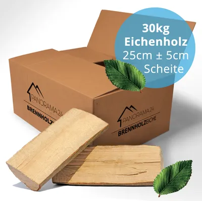 Produktbild von Eichenholz Brennholz Kaminholz Feuerholz trocken <9% ofenfertig ca 25-30cm Eiche