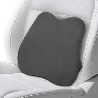 Obrázek produktu pro Polštář do auta na bederní páteř – viskoelastická pěna – opěrka bederní páteře – ergonomická opěrka zad pro kancelářskou židli – šedá barva