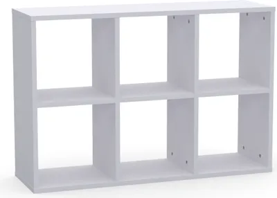 Produktbild von Brüder-Möbel | Regal - Bücherregal 100 cm - Weiß - Würfelregal - 6 Fächer - Standregal