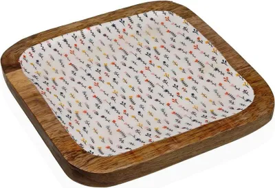 Image de Plateau pour snacks Versa Fleur 20 x 1,5 x 20 cm