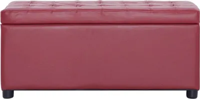Produktbild von vidaXL Ottoman mit Stauraum 87,5 cm Weinrot Kunstleder