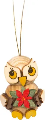 Productafbeelding van Kerstornament: Uilkind met kerstster (4 cm) van Drechslerei Kuhnert