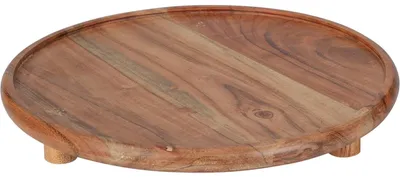 Zdjęcie produktu dla Okrągła taca do serwowania Excellent Houseware, drewno akacjowe, 27 cm, brązowa