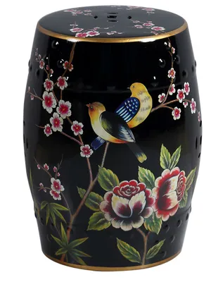 Zdjęcie produktu dla Drobny ceramiczny stołek Asianliving Black Birds Handmade - Orion D30xH45cm
