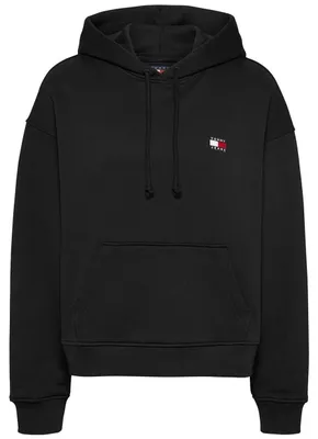 Produktbild von Nachhaltiges Damen-Sweatshirt: Schwarzes Hoodie mit Kängurutasche