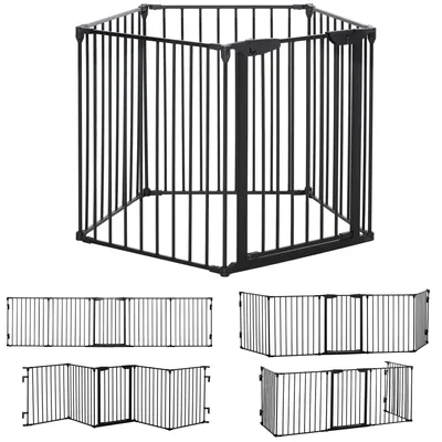 Zdjęcie produktu dla Klatka dla psów – składana klatka dla szczeniąt i małych oraz średnich psów – 5 paneli – metal i plastik – 300 x 3 x 74,5 cm – kolor khaki