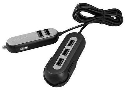 Image de AVACOM CarHUB, chargeur de voiture avec 5 ports USB, couleur noire
