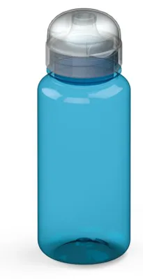 Obrázek produktu pro Sportovní láhev "Sports" o objemu 400 ml – Nekompromisní, netěsnící láhev z materiálu Tritan pro děti – ideální do školy, na sport a do volného času – průhledná modrá/průhledná