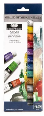 Acrylfarbe Metallic 12 x 12 ml – 12 Farben für Leinwand & mehr