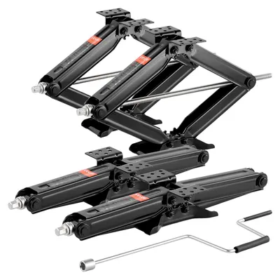 Produktbild von VEVOR 5000 lbs Wohnmobil Scherenstützen, 4-23,4 Zoll Wohnmobil Stabilizer Leveling Scherenstützen, Set aus 2, Schwerlast-Stabilisator mit Kurbelgriff, Steckdose und Wasserwaagen, Nicht leicht verbogen oder verformt, 9000 lbs, 4 Stück-b